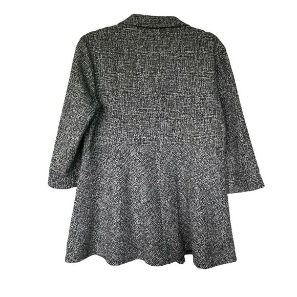 Lior Peplum Jacket Womens Black White Cassie Rainbow Tweed 3/4 Sleeve Size L NWT - Picture 2 of 16